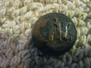 Rare Teddy Roosevelt 1904 Political Pin.  The Rough Riders Brigade Missing Pin