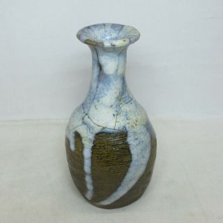 A101: Real Old Japanese Chosen - Garatsu Pottery Flower Vase With Wonderful Glaze