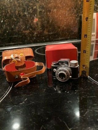 Rare Japanese " Elite " Vintage Subminiature Spy Camera With Leather Case
