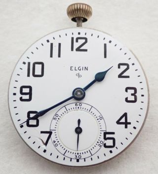Antique 16s Elgin Grade 574 17j Open Face Pocket Watch Movement Parts