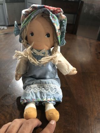 Vintage Holly Hobbie Doll 15 " With Patchwork Dress Knickerbocker