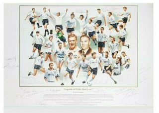 Rare Legends Of White Hart Lane Hand Signed Tottenham Spurs Print Photo