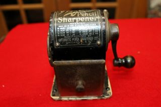 1900 - 1916 Antique Automatic Wizard Pencil Sharpener Fine