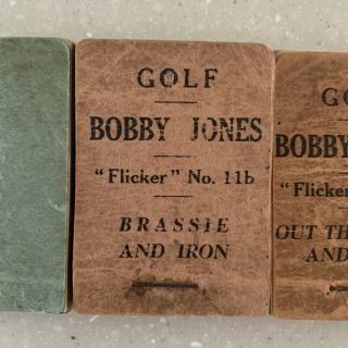 RARE Set of 3 Bobby Jones Golf Memorabilia Flicker Books Hickory Era 4