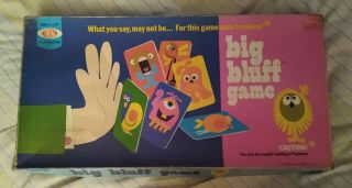 Rare Vintage 1970 Ideal Toys Big Bluff Board Game 100 Complete Monster Theme