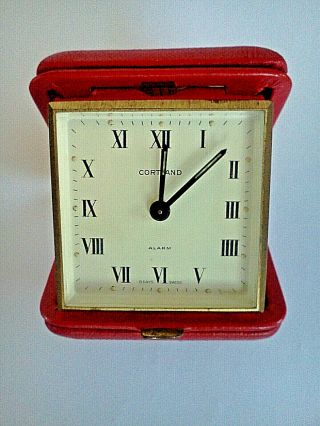 Vintage - Rare Courtland Watch Co.  Swiss Made 8 Day Travel Alarm Clock