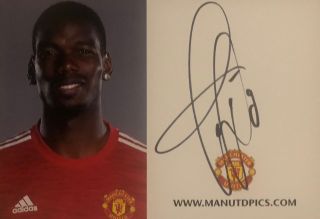Hand Signed Paul Pogba Manchester United Club Card 2020/2021 Rare