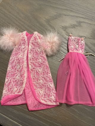 Vintage Barbie Outfit Hot Pink Moonbeams 1694 1967 - 68