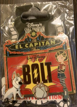 Disney Dsf Bolt Marquee Pin With Penny,  Rhino And Bolt Le 300 Ultra Rare