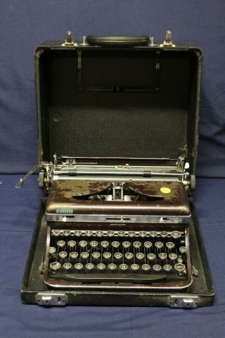 Antique Royal Quiet De Luxe Deluxe Black Typewriter Touch Control W Hard Case L1