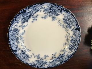 Rare Antique Keeling & Co Losol Ware Chatsworth Flow Blue 10 3/8 Victorian Plate