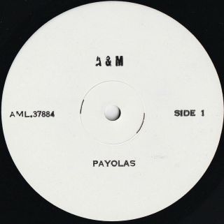 Payolas Rare Oz White Label Test Press Lp No Stranger To Danger A&m Newwave Pop