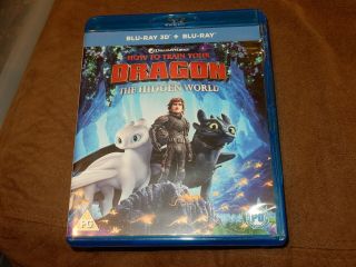How To Train Your Dragon: Hidden World 3d/2d 2 - Disc Blu - Ray Rare Uk Import