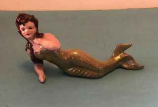 Rare Vintage Florence Ceramics Pasadena Figurine Dark Haired Rosie Mermaid