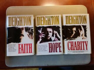 Len Deighton: Faith,  Hope,  Charity Trilogy - First 2 Of 3 Signed Very Rare