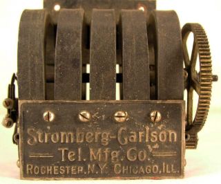 Antique Stromberg - Carlson Telephone 5 Bar Hand Crank Magneto Generator