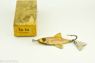 Vintage Fred Arbogast Tin Liz Minnow Antique Fishing Lure Lc15