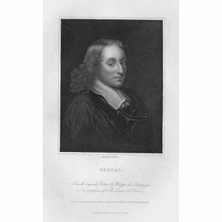 Blaise Pascal French Mathematician And Philosopher Antique Print 1833