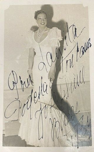 Iconic Black Jazz Dancer & Actress Josephine Baker Very Rare 1934 Signed Photo