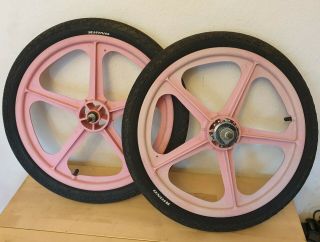Skyway Tuff Ii Pink Wheels Bmx Old School Retro Bike Mag Rare