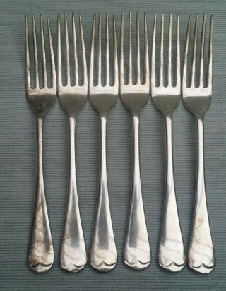 Set Of 6 Vintage Epns A1 Heavy Silver Plate Dinner Forks Maker Rh