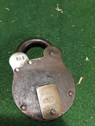 Antique Vintage Union Padlock With No Key,  Collector Hobbies
