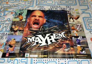 Wcw Mayhem Promotional Poster Ea Gamepro N64 Ps1 Gameboy Rare Uk Post