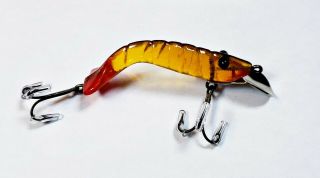 Nichols Diving Shrimp Lure Tx 1940s Amber,  Red Tail