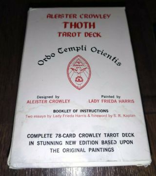 Rare Vintage Aleister Crowley Thoth Tarot Cards Deck 1978 Euc Complete W/instruc