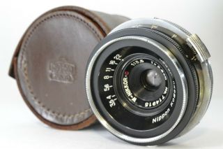 Rare Black In Case Nikon W - Nikkor C 2.  8cm 28mm F/3.  5 S Mount Japan