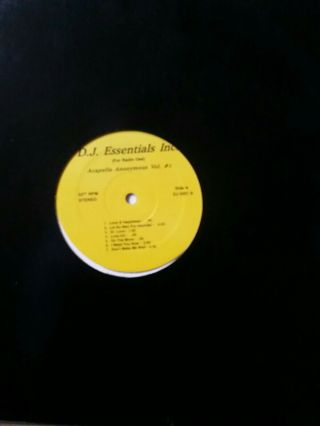 Acapella Anonymous Vol 1 12 " Rare Vinyl Dj Essentials Inc Dj5001