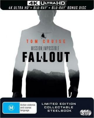 Mission Impossible - Fallout (4k Ultra Hd,  2 Disc Blu - Ray) Steelbook Rare Oop