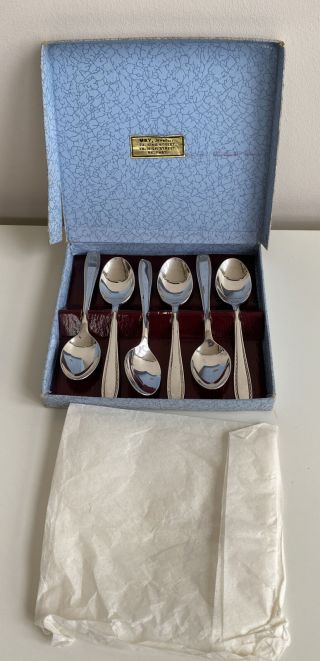Set Of Six Vintage Silver Plated Tea Spoons Retailed From May Jewellers Belfast