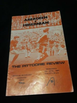 Aberdeen V Hibernian 1979/80 Rearranged Programme Alex Ferguson George Best Rare