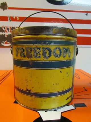 Vintage Rare Freedom Grease Oil Can Bucket.  Freedom P.  A.