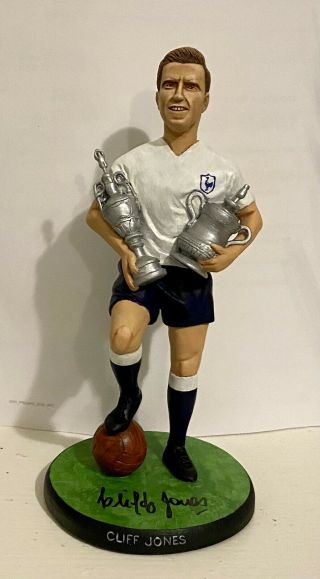 Rare Cliff Jones Signed Figurine Aftal Tottenham Hotspur Fc