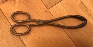 Vintage Brass Fire Place Coal Or Log Fire Tongs 8 1/2” Long