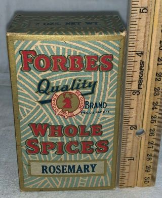 Antique 1913 Jas H Forbes Rosemary Spice Box N/ Tin St Louis Mo Grocery