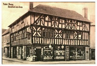 Antique Printed Postcard Tudor House Stratford On Avon Warwickshire