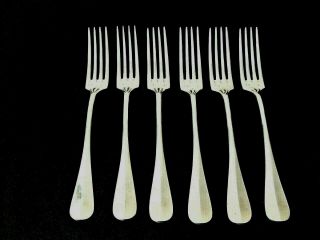 Set Of 6 Vintage French Samaritaine Silver Plated Dinner Forks.