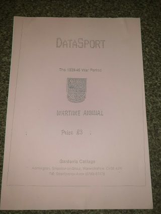 Arsenal - Datasport Wartime Annual 1939 - 45 - Very Rare