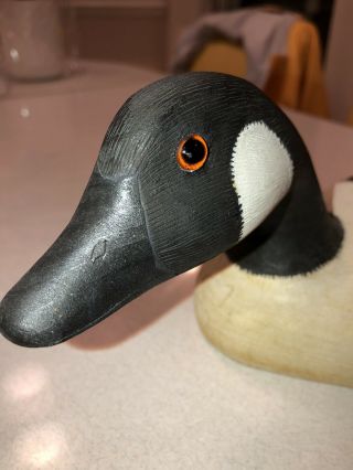 Rare Vintage Hand Carved Wood Signed Duck Decoy Canada Goose Sport Hunting