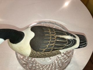 RARE Vintage Hand Carved Wood Signed Duck Decoy Canada Goose Sport Hunting 3
