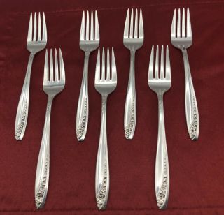 Wm Rogers Reinforced Plate Aa Is Starlight Silverplate Salad Forks Set Of 7