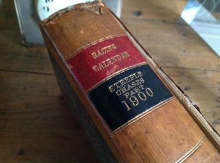 Antique Horse Racing Calendar Chases 1900 Leather Bound Book Weatherby And Sons
