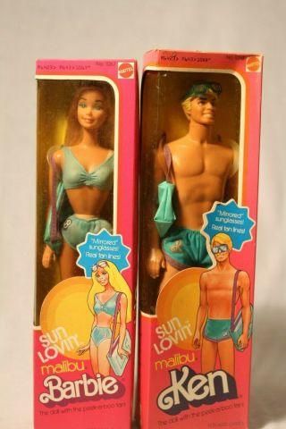 Vintage 1978 Sun Lovin Malibu Barbie And Ken Doll