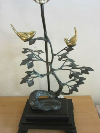 Rare Vintage Frederick Cooper Brass / Bronze Birds On Tree Branch Table Lamp 27 "