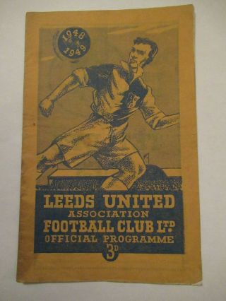 Rare Football Programme Leeds United V Barnsley 1948 - 1949