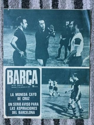 1971 Fairs Cup Playoff Barcelona V Leeds United (rare Print Error Preview Issue)