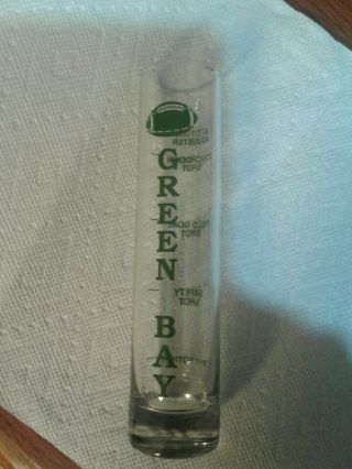 Rare Vintage Nfl Green Bay Packers Shot Glass 7.  5 Inches Tall.